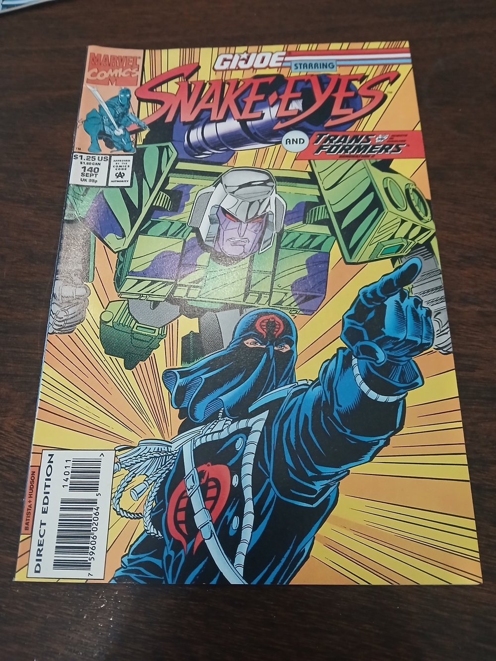 1993 G.I. Joe Snake Eyes Comic Book - Bold Blue & Yellow Cover